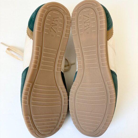 NWOT Zara white and green sneakers with yellow on back - Picture 5 of 6